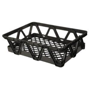 Light Duty Freezer Nesting Crate – Plastic Box – Vented Base and Sides – 65.5 x 46 x 17 cm – Recycled Material – Black – PI-730L-black – (MOQ 500)