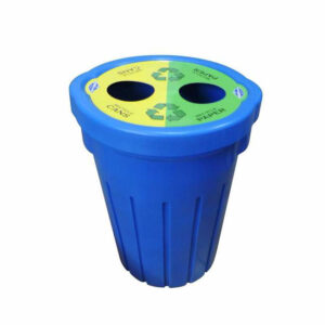 Refuse Recycle Bin with Flat Lid – Two Holes – Plastic – 85L – LB083