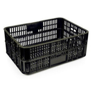 Live Chicken Crate – Open Top – Vented – Plastic Crate – 74 x 53 x 31 cm – Recycled Material – Black – PI-LB10-OT-black