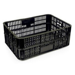 Live Chicken Crate – Open Top – Vented – Plastic Crate – 74 x 53 x 31 cm – Recycled Material – Black – PI-LB10-OT-black