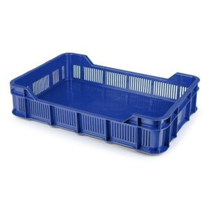 Berry Crate – Plastic Catering Box – Solid Base and Vented Sides – 53 x 35.5 x 11.5 cm – Virgin Material – HACCP – PI-430-SolidB-virgin