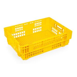 Heavy Duty Freezer Nesting Crate – Plastic Box – Vented Base and Sides – 62.5 x 45 x 17 cm – Virgin Material – HACCP – PI-730-virgin