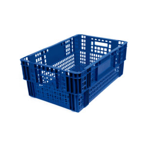 Nesting Meat Agri Crate – Plastic Agri Box – Vented Base and Sides – 60 x 40 x 24 cm – Virgin Material – HACCP – PI-720-virgin