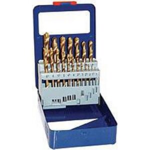 Drill Bit Set HSS – Titanium Coated – 19 Piece – TOOD418A