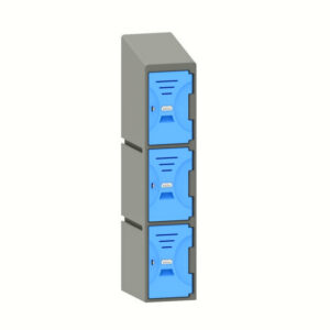 Plastic Locker – Solid Door – Slant Top – 3 Tier – 45.5 x 31 x 148 cm – PA439A