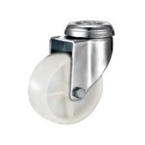 Castor Wheels – Nylon – Bolt Hole – Swivel – White – 100mm – TOOC469