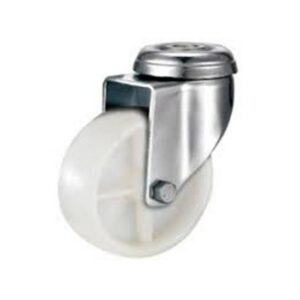 Castor Wheels – Nylon – Bolt Hole – Swivel – White – 100mm – TOOC469
