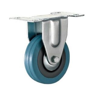 Castor Wheels – Blue Rubber – Fixed Wheel – 50mm – TOOC425