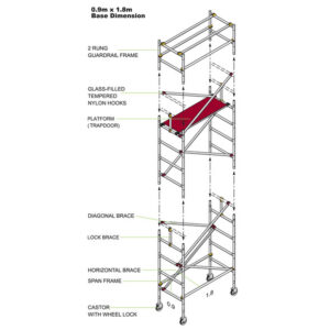 Narrow Span Tower – 1850 x 900 x 4200mm – NST4200