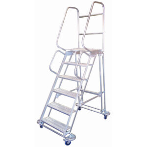 Mobile Safety Step Ladder – Mounty Rollstep – 6 Step – 2.345m High – MLH06