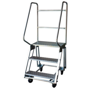 Mobile Safety Step Ladder – Mounty Rollstep – 3 Step – 1.575m High – MLH03