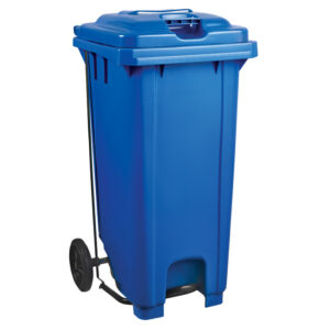 Wheelie Bin – Foot Operated Pedal Bin – 120L – Plastic – Blue – 0241