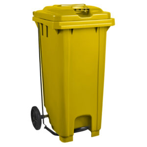 Wheelie Bin – Foot Operated Pedal Bin – 240L – Plastic – Yellow – 0232