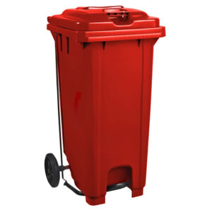 Wheelie Bin – Foot Operated Pedal Bin – 240L – Plastic – Red – 0231