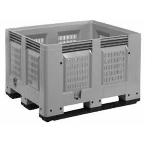 Bulk Bin – Perforated – 1000kg – Plastic – Grey – 0094