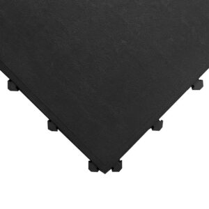 Rubber Tile – Fatigue-Lock Solid Interlocking Anti-Fatigue Mat – 50 x 50 x 2.4 cm – Black – FLS010001
