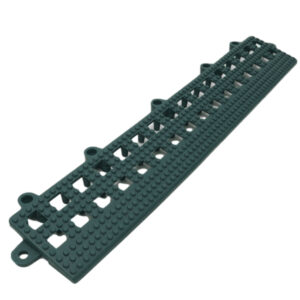 Floor Tile Female Edge – Flexi-Deck Interlinking Anti-Slip Drainage PVC Mat – 30 x 5 x 1.3 cm – Green – Pack of 3 – FD040002F3