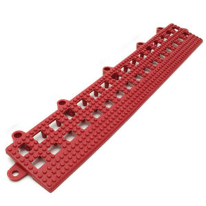 Floor Tile Female Edge – Flexi-Deck Interlinking Anti-Slip Drainage PVC Mat – 30 x 5 x 1.3 cm – Red – Pack of 3 – FD030002F3