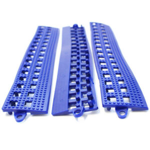 Floor Tile Male Edge – Flexi-Deck Interlinking Anti-Slip Drainage PVC Mat – 30 x 5 x 1.3 cm – Blue – Pack of 3 – FD020002M3