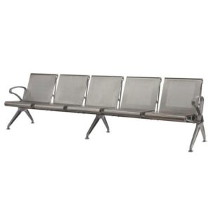 Airport Bench – Indoor and Outdoor Waiting Room Seat – Stainless Steel – Five Seater – Flat Pack – 302 x 67 x 82 cm – PF05