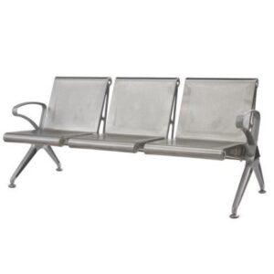 Airport Bench – Indoor and Outdoor Waiting Room Seat – Stainless Steel – Three Seater – Flat Pack – 185 x 67 x 82 cm – PF03