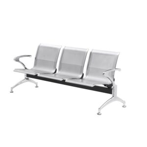 Airport Bench – Indoor Waiting Room Seat – Chrome – Three Seater – Flat Pack – 185 x 67 x 82 cm – PC03