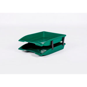 Letter Tray – Plastic – Double – 35 x 26 x 6 cm – Colour Options – Pack of 20 – 013LT-D-G