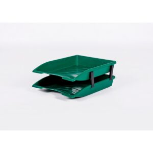 Letter Tray – Plastic – Double – 35 x 26 x 6 cm – Colour Options – Pack of 20 – 013LT-D-G