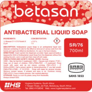 Liquid Soap – Antibacterial – Betasan – Sachets – 700ml – Pack of 6 – SR_76