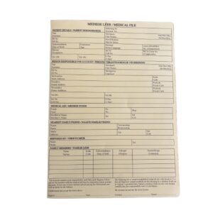 Medical Document Files – English and Afrikaans – 160gsm – A4 – Pack of 350 – FILMED60