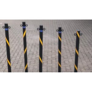 Queueing Post – Steel – Post Only – 100 x 5 (?) cm – Black and Yellow – SXS025BYM