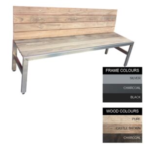 Slimline Bench – Steel and Wood – Adj. Feet – 45x180x49cm – Colour Options – SLB4641PC
