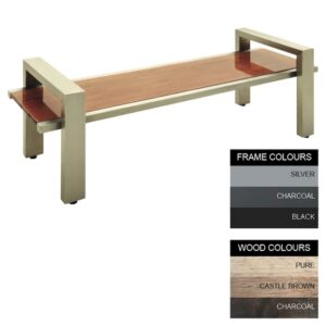 Modern Bench – Steel and Wood – Adj. Feet – 45x240x49cm – Colour Options – MD4661PC