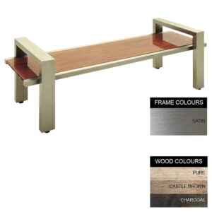 Modern Bench – Stainless Steel 304 and Wood – Adj. Feet – 45x240x49cm – Colour Options – MD4261S