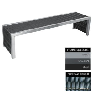 Contemporary Bench – Steel and Fibre Cane – Adj. Feet – 45x180x51cm – Colour Options – CM4641PC
