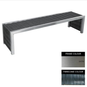 Contemporary Bench – Stainless Steel 304 and Fibre Cane – Adj. Feet – 45x150x51cm – CM4231S-CHAR_C