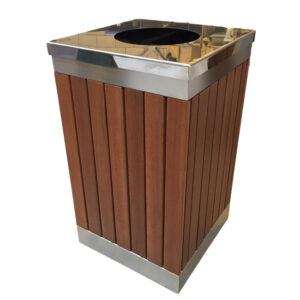 Wastebin – SS304 Stainless Steel and Wood Litter Bin – 900x510x510mm – WDB2263S