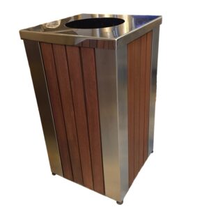 Wastebin – SS430 Stainless Steel and Wood Litter Bin – 900x510x510mm – WDA2163S
