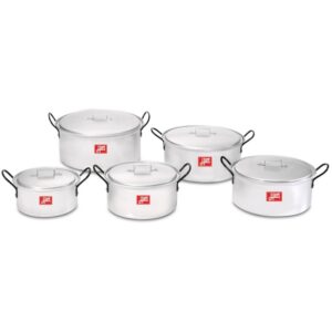 Pots with Lids – Combination – 10 Piece – Hart – 2 – Aluminium – 150mm – 175mm – 200mm – 225mm – 250mm Pots – 701104