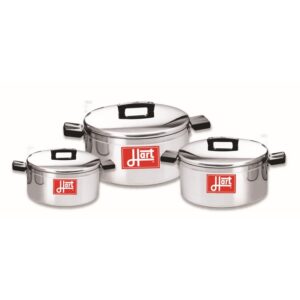 Pots with Lids – Combination – 6 Piece – Hart J7 – Aluminium – 175mm – 200mm – 225mm Pots – 700082
