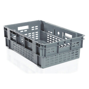 Stack-Nest Crate – Vented – SABS Approved – 38.8L – Grey – Pack of 125 – SN64190-grey