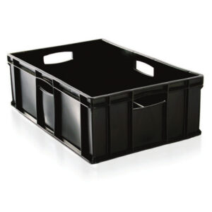 Stack Crate – Solid – 38L – Recycled Plastic – Black – Pack of 60 – SC64200R-black