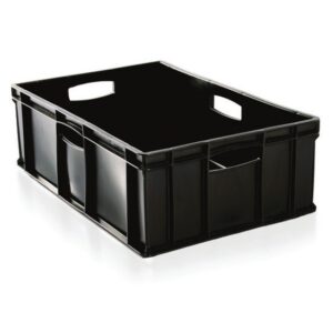 Stack Crate – Solid – 38L – Recycled Plastic – Black – Pack of 60 – SC64200R-black