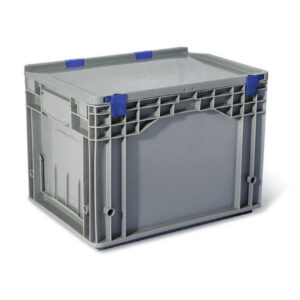 Plastic Crate – Utility Box – Base and Lid – SABS Approved – 23L – Grey – Pack of 90 – KLT4328-withLID