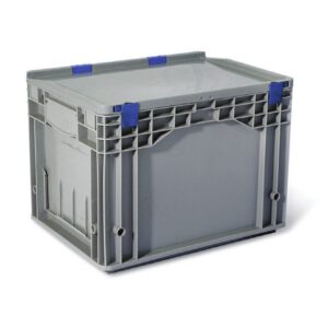 Plastic Crate – Utility Box – Base and Lid – SABS Approved – 23L – Grey – Pack of 90 – KLT4328-withLID