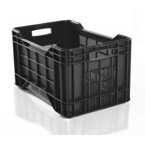 Stack Crate – Solid – 38L – Recycled Plastic – Black – Pack of 60 – SC64200R-black