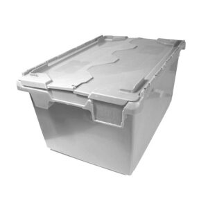 Plastic Crate – Hinged Lid – SABS Approved – 75L – Grey – Pack of 60 – AT75356-grey