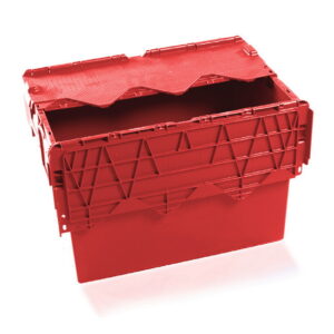 Plastic Crate – Hinged Lid – SABS Approved – 70L – Red – Pack of 80 – AT64400-red