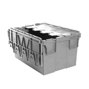 Plastic Crate – Hinged Lid – SABS Approved – 55L-Grey – Pack of 80 – AT64315-grey