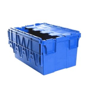 Plastic Crate – Hinged Lid – SABS Approved – 55L – Blue – Pack of 80 – AT64315-blue